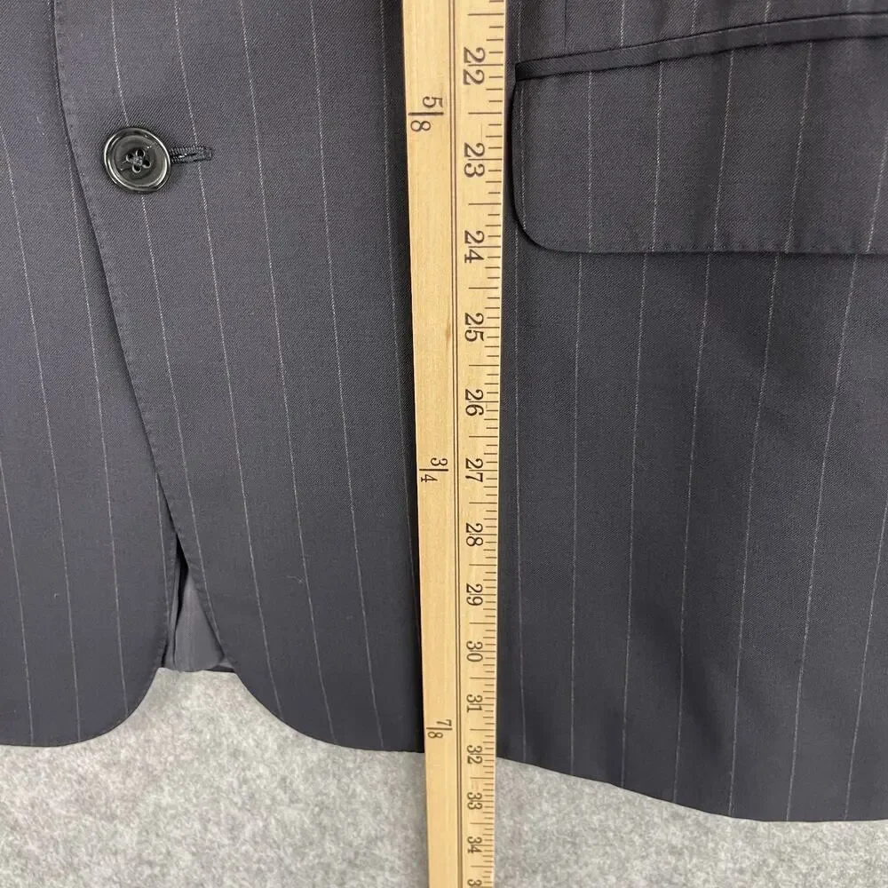 VTG Ermenegildo Zegna Blazer Mens IT 52R US 42R Blue Stripe Wool 3 Button Neiman